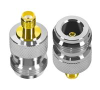 Fohevers 2 adaptadores N hembra a SMA hembra SMA adaptador SMA a N para antena RF WiFi cable de extensión telecomunicaciones SMA a N conector coaxial radio de transmisión Wi-Fi