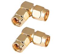 Fohevers 2 adaptadores SMA macho a SMA macho de 90 grados RP SMA conector RF coaxial adaptador coaxial para antena radio WiFi router FPV Dron móvil