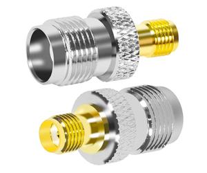 Fohevers 2 adaptadores TNC hembra a SMA hembra, conector adaptador coaxial RF SMA a TNC RF adaptador coaxial antena convertidor de prueba conector para radio CB de mano