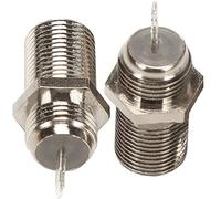 Fohevers 2 conectores coaxiales hembra tipo F montados en panel hembra conector de soldadura adaptador F RF adaptador coaxial para antena FM/AM/radio DAB TV antena WiFi video
