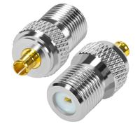 Fohevers 2 piezas MCX macho a F tipo hembra coaxial RF conector chapado en oro RF tipo F a MCX adaptador coaxial para antena de antena DAB router WiFi inalámbrico Wlan Lan GPS