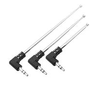 Fohevers 3 antenas FM telescópicas con conector de enchufe de 3,5 mm para teléfono celular, radio FM, amplificador de señal estéreo, receptor de audio y cine en casa
