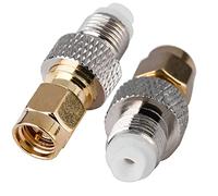 Fohevers Conector coaxial SMA macho a FME hembra FME hembra a SMA macho, adaptador coaxial RF para antena de transmisión de cable coaxial, dispositivo LAN inalámbrico