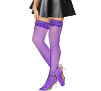 Fohevers Medias de Mujer para Liguero, Liguero Muslo Medias de Tirantes Negras para Mujer, Medias Tirantes de Encaje y Medias de Rejilla, Hasta el Muslo, Medias Altas de Muslo de Rejilla