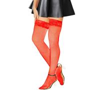 Fohevers Medias de Mujer para Liguero, Liguero Muslo Medias de Tirantes Negras para Mujer, Medias Tirantes de Encaje y Medias de Rejilla, Hasta el Muslo, Medias Altas de Muslo de Rejilla