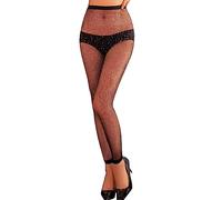 Fohevers Medias de red brillantes sin pies para mujer, con purpurina, sin dedos de los pies, Red pequeña, Altoa única