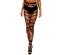 Fohevers Medias de red estampadas para mujer, medias florales de red, medias de malla góticas, Calavera esquelet, Altoa única