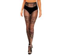 Fohevers Medias de red estampadas para mujer, medias florales de red, medias de malla góticas, Calavera grande, Talla única