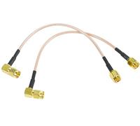 Fohevers Paquete de 2 adaptadores SMA macho a SMA macho 90, extensión RG316 de 15 cm, cable coaxial de baja pérdida