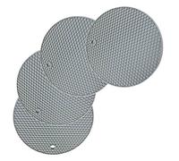 Fohil 4 Piezas Salvamanteles de Silicona - Alfombrilla de Silicona Gruesa, Sostenedor de Pote de Silicona Estera Antideslizante Resistente al Calor para Aislamiento, Asar, Hornear, Redondo