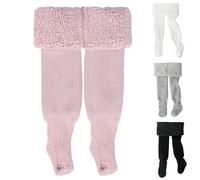 Fohuanky Mallas Térmicas Abrigadas con Pies para Niña/Niño, Forro Polar - Recién Nacido, Bebé, Infantil 0-6 Años - Suaves, Cálidas para Vestidos y Botas (FR/ES, Edad, 1 año, Rosa)