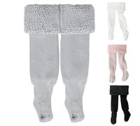 Fohuanky Mallas Térmicas Abrigadas con Pies para Niña/Niño, Forro Polar - Recién Nacido, Bebé, Infantil 0-6 Años - Suaves, Cálidas para Vestidos y Botas (FR/ES, Edad, 4 años, 6 años, Gris)