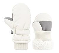 Fohuanky Manoplas Impermeables para Niños, Forro Polar de Invierno | Capa TPU interior, palma antideslizante, ajuste de muñeca y clip de unión, para trineo y juegos en la nieve, 2-8 años