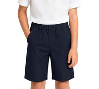 Fohuanky Short Chino para niño, algodón elástico, Cintura elástica con Bolsillos, Largo hasta la Rodilla, Shorts Casual Elegante de Verano para días de Colegio, Vacaciones y Uso Diario