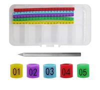 FOIBURELY 100 Anillos numerados para Patas de pájaro para pinzón de Cebra de Gouldian, Anillo de pie de pájaro de la Sociedad Canaria con 1 instalador (diámetro de 3 mm)