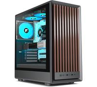 FOIFKIN M1 Caja PC - Panel Frontal de Nogal - 4 Ventiladores ARGB PWM preinstalados - Carcasa de PC ATX Mid-Tower para Juegos (Negro, M1)