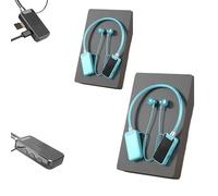 Foihletpath Sports Karaoke Bluetooth Earphones, Bluetooth Neck-Hanging Earbud Headset, Live Broadcasting Audio Editing, Wireless Sound Card Live Broadcasting, for Media, Vlog (2PCS,Blue)