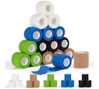 FoiiLiio 15 Rollos 5cm x 4.5m Tape Crossfit, Venda Autoadhesiva para Muñeca Tobillo Dedo, Venda Cohesiva para Gatos Perros