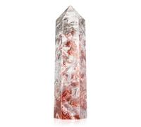 FoiiLiio 9-10cm Roja Mexicana de Multicolor Cristal de Roca Piedra Preciosa Natural Vástago de Cristal Grandes Torres Piedra Curativa Meditación Energía Piedra