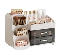 FoiiLiio Organizador de Cosméticos de Maquillaje con Cajones, Almacenamiento de Cosméticos Multifuncional, Almacenaje Maquillaje para Tocador Baño, Pintalabios,Perfumes Skincare Organizer (Blanco)