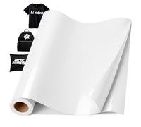 FoiiLiio Vinilo Textil Termoadhesivo Blanco 30,5 cm x 6 m vinilo textil vinilo de transferencia térmica, lámina de transferencia, lámina flexible para ropa, gorras, pantalones, otros tejidos