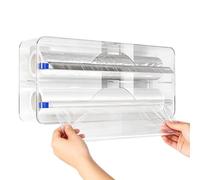 Foil Dispenser with Cutter - Double Compartment Organizer Holder Kitchen