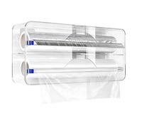 Foil Dispenser with Cutter - Double Compartment Organizer Holder Kitchen