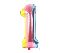 Foil Globo Numero 1, VUCDXOP 101 CM Degradado arcoíris Globo Digital de cumpleaños 1 con Unicornio, globos de helio número 1, Decoracion 1 Cumpleaños Niños, Globos Numeros Gigantes para Fiestas
