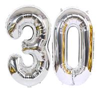 Foil Globo Número 30 Plateados Globo Número 30 Plateados 100cm Gigante Globos de Cumpleaños Numeros 30 Plateados Helio,numero 30 años globo cumpleaños Decoración 30 Cumpleaños para Fiestas Mujer