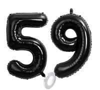 Foil Globo Número 59 Negros Globo Número 59 Negros 100cm Gigante Globos de Cumpleaños Numeros 59 Negros Helio,numero 59 globo cumpleaños 59 años Decoración 59 Cumpleaños para Fiestas Mujer