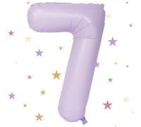 Foil Globo Numero 7, VUCDXOP 101 CM Beige Morado Globo de cumpleaños 7, globos de helio número 7, Decoracion 7 Cumpleaños Niños, Globos Numeros Gigantes para Fiestas, Vuelan con Helio