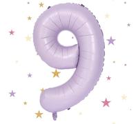 Foil Globo Numero 9, VUCDXOP 101 CM Beige Morado Globo de cumpleaños 9, globos de helio número 9, Decoracion 9 Cumpleaños Niños, Globos Numeros Gigantes para Fiestas, Vuelan con Helio