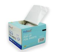 Foilmall 500 hojas de papel de aluminio precortadas para peluquería, color plateado, 12,7 x 27,3 cm, 15 micras extra fuertes, con relieve en una cara para coloración profesional del cabello y puntos
