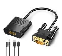 FOINNEX Adaptador VGA a HDMI, 1080P VGA to HDMI Convertidor con Audio, Conversor VGA a HDMI PC Antigua a TV/Monitor, VGA Macho a HDMI Adapter para Ordenadore Portátile PC TV Proyectore