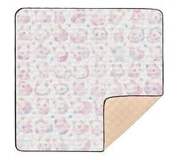 Foiosoh Alfombra de juego plegable para bebés con bonito patrón de zorro blanco para interiores y exteriores, cómoda alfombra de actividad para bebés y niños pequeños, 50 x 50 pulgadas