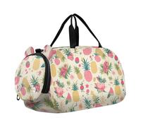 Foiosoh Banana Pineapple - Bolsa de deporte para gimnasio, con compartimento para zapatos, gran capacidad, para práctica escolar, deportes, viajes, color beige, plátano piña beige, 1 size, Moderno