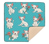 Foiosoh Beautiful Cats - Tapete de juego grande antideslizante para bebé, impermeable, para bebés, niños, bebés, 50 x 50 pulgadas