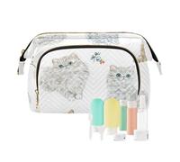 Foiosoh Beauty Polar Bear - Bolsas de maquillaje de color blanco para mujer, bolsas de cosméticos para maquillaje, viajes, Selkirk Rex gatos blanco y marrón, 1 size, dibujos animados