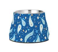 Foiosoh Blue Simlpe Shape and Star Dogs - Cuenco antideslizante de acero inoxidable para mascotas, para perros medianos, alimentación cómoda