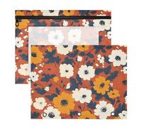 Foiosoh Carpetas portátiles para lápices, bolsillo de 3 anillos para 3 anillos, 2 unidades, para profesores, hogar, pensamientos, peonías, terracota