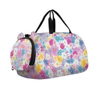 Foiosoh Cottage Beautiful Flower Blue - Bolsa de deporte para niña, con compartimento para zapatos, multifuncional, para viajes, natación, baile, ballet