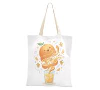 Foiosoh Creative Orange Juice - Bolsa de lona para mujer, para compras, comestibles, trabajo, libro