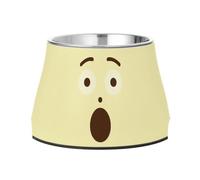 Foiosoh Cuenco beige para mascotas elevado de acero inoxidable para mascotas, cuencos de agua para amar el alivio del bigote de mascotas