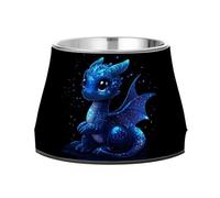 Foiosoh Cuenco de agua de acero inoxidable mejorado para perros con diseño de dragón y dibujos animados para amar a las mascotas y comer lentamente