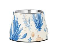 Foiosoh Cuencos antideslizantes de acero inoxidable con diseño de mar azul para perros, para amar a las mascotas, comer lentamente