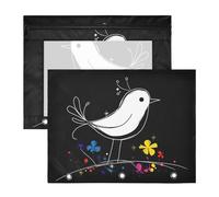 Foiosoh Estuche para lápices con 3 agujeros para carpetas de 3 anillas, paquete de 2 unidades, para profesores, estética de regreso a clases, color negro canario