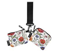 Foiosoh Florals Basil White - Cartera para mujer, monedero mini con cremallera y bolsillo con cremallera para el trabajo, viajes, 2 paquetes, Flores albahaca blanca, 1 size, Moderno