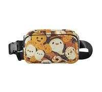Foiosoh Hallowmas Monsters - Riñonera para mujeres, hombres, adolescentes, pequeña bolsa de cinturón con correa ajustable para viajes, gimnasio, trabajo, Hallowmas Monsters naranja, 1 size