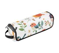 Foiosoh Hot Hair Tools - Bolsa de viaje y alfombrilla resistente al calor con cremallera, organizador de accesorios de peinado extraíble para planchas, alisadores, rizadores, pájaros amarillos dulces