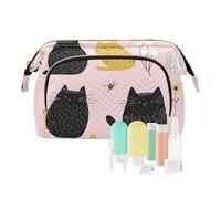Foiosoh Neceser rústico con diseño de gatos Manx, color blanco, bolsa de cosméticos para colgar cosméticos, bolsa de cosméticos para maquillaje, Margarita y gato melocotón, 1 size, dibujos animados